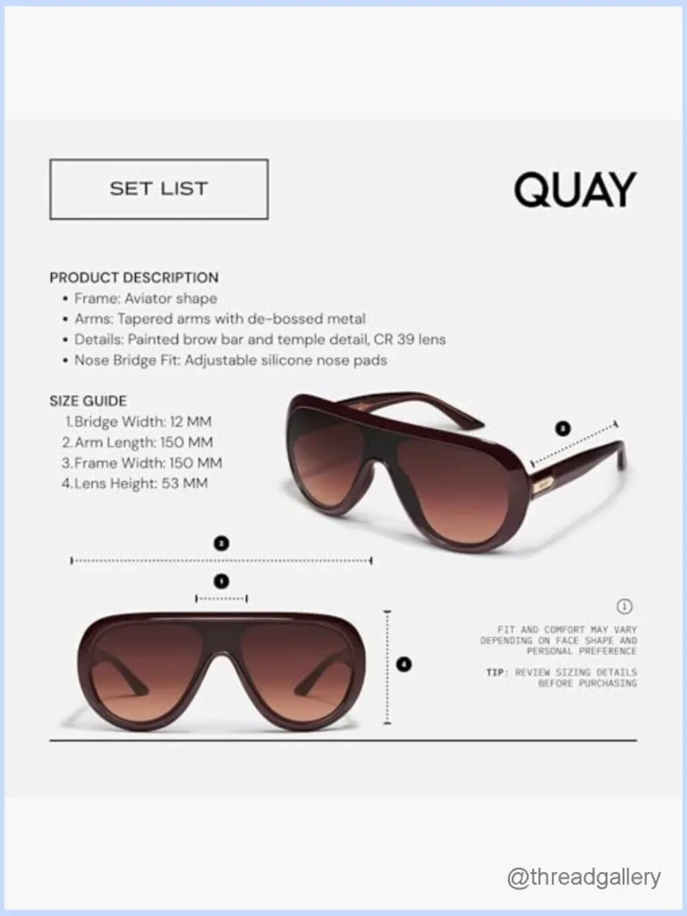 Shield Aviator Sunglasses with Accessory Kit Unisex